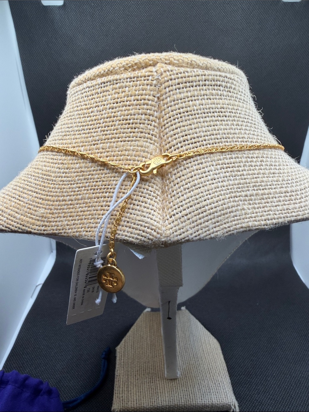 Tory Burch Gold Heart Charm choker Necklace with Branded Pouch 15”-16.5” - Picture 4 of 8